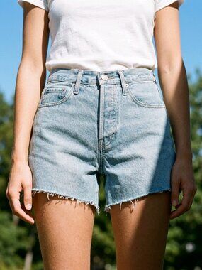 Z Supply Denim Cutoff Shorts Size 26 Light Wash EUC